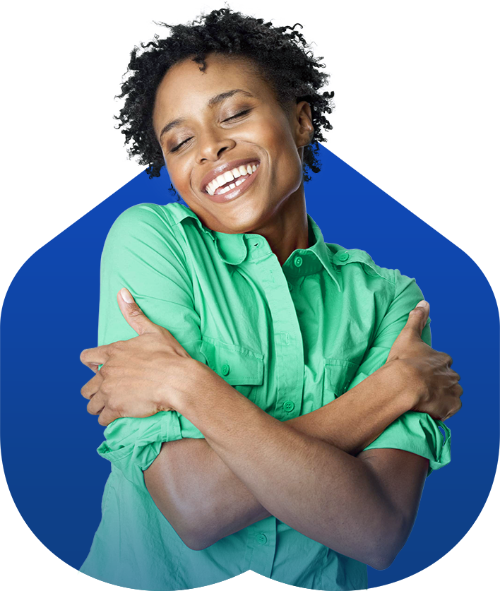 Imagem de moça se abraçando - Kuidadu 24, O cuidado que você merece.